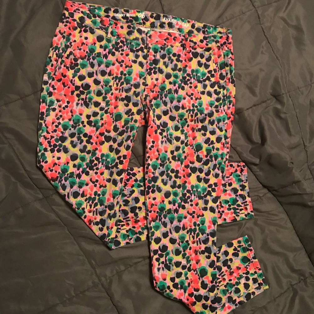 Gap Skinny Mini Ankle Khaki Jeans with Pattern